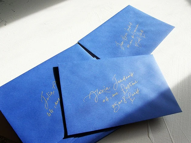 enveloppe de mariage, calligraphie enveloppes, calligraphe paris