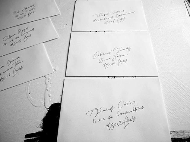 enveloppe mariage, Excessial calligraphie Paris