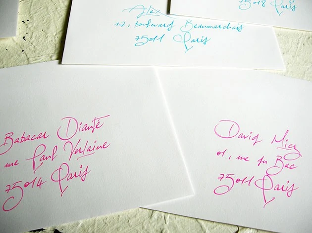 enveloppe mariage calligraphie